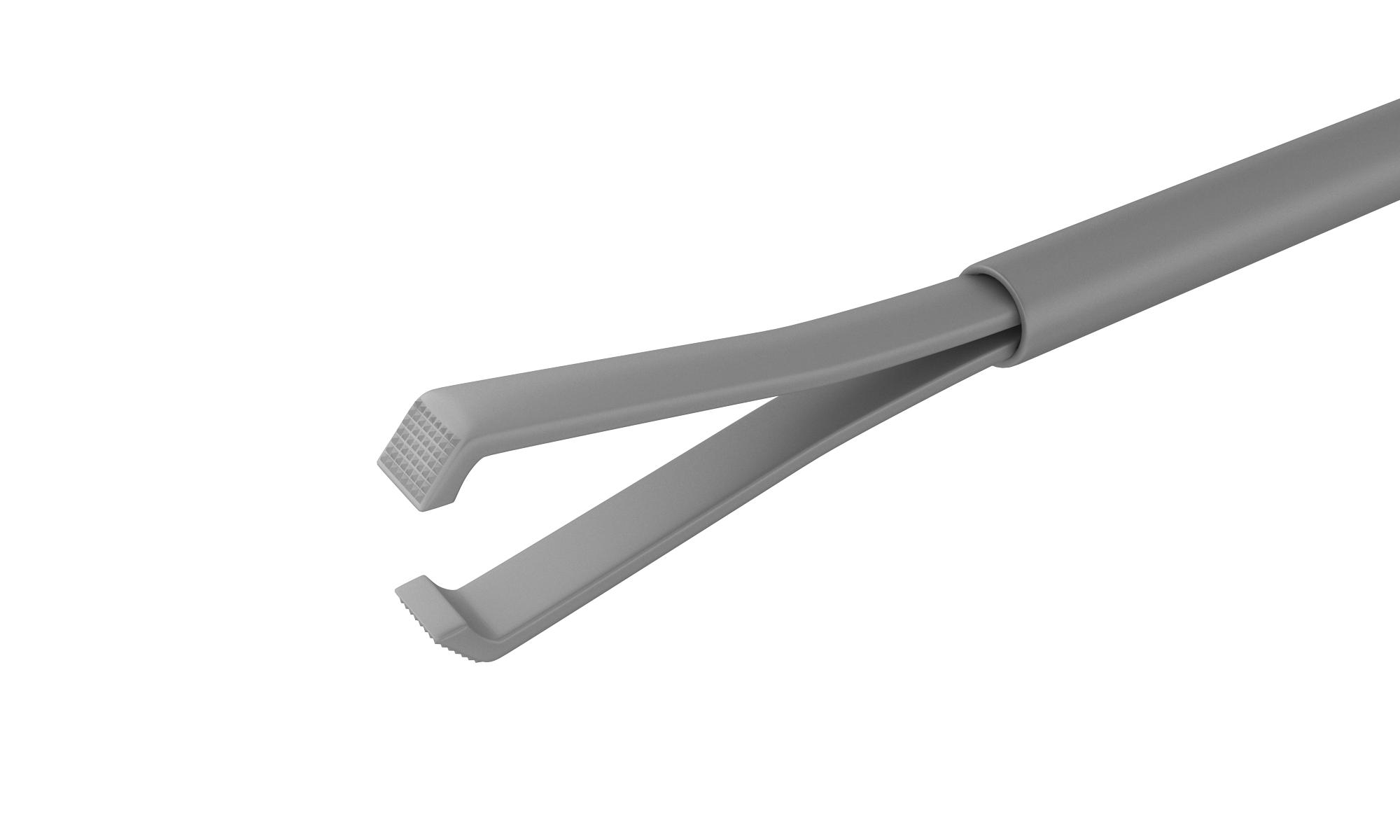 Close-up of ILM forceps in use during an eye surgery procedure.