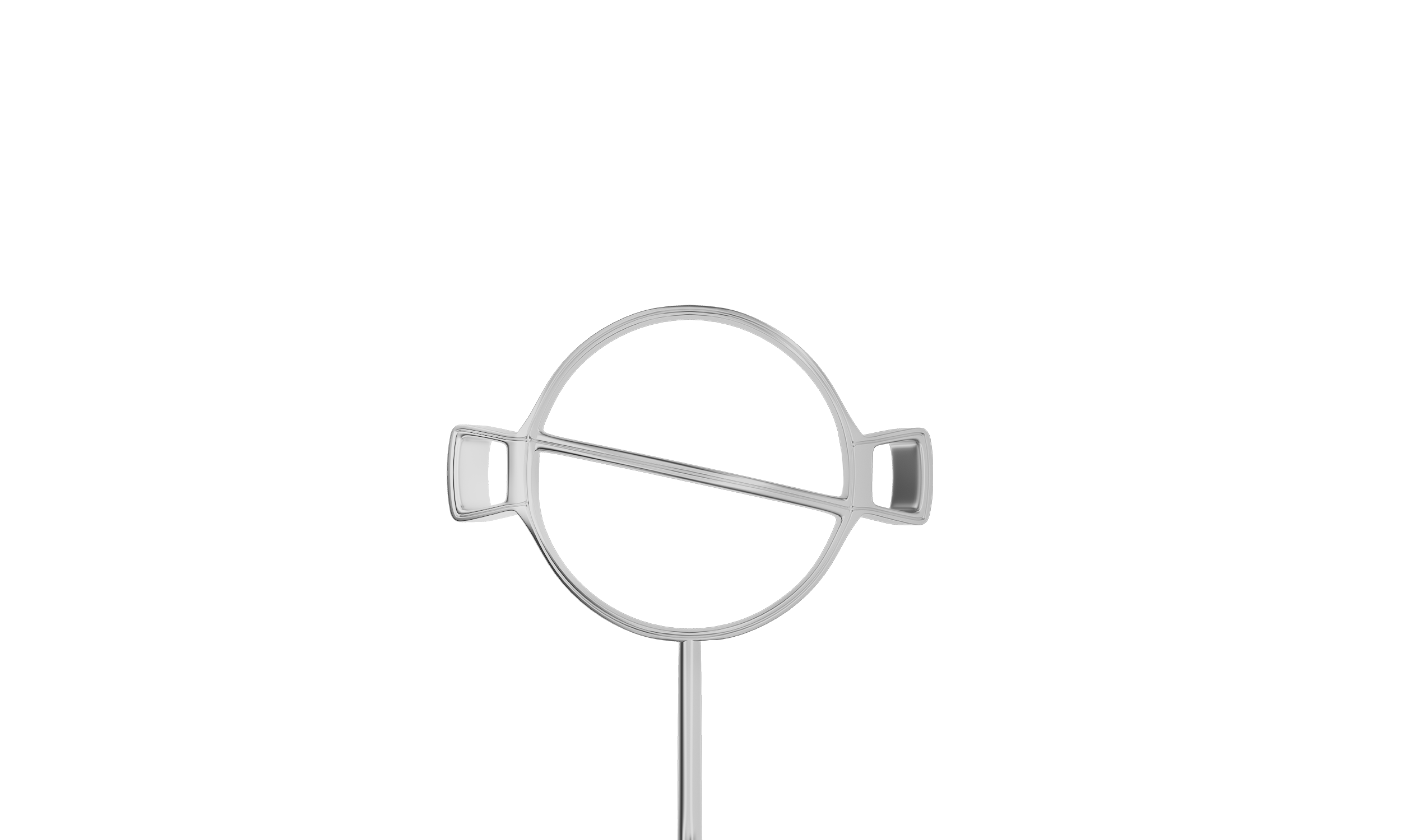 Detailed view of the 130 mm length IOL fixation marker with measurement arcs