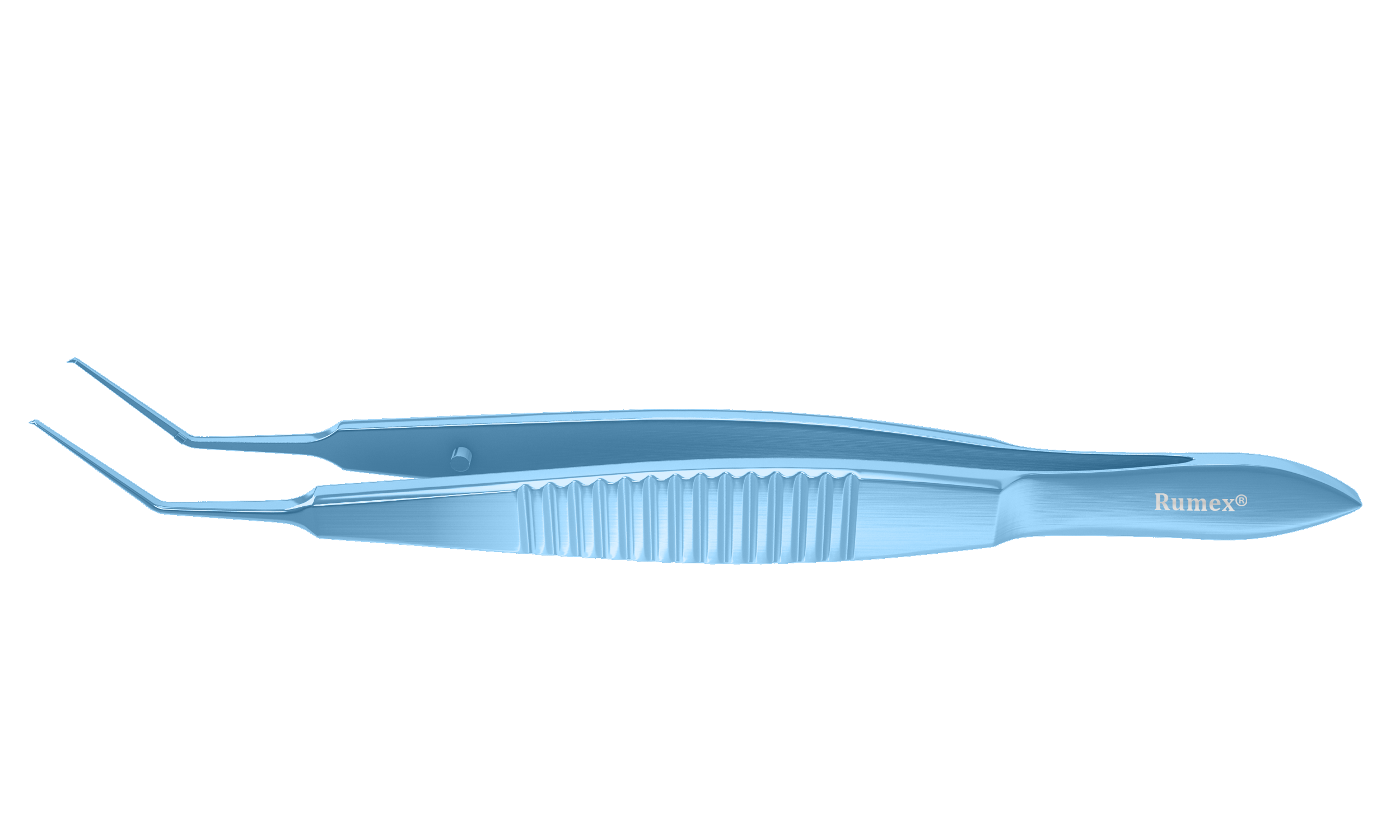 Utrata capsulorhexis forceps with cystotome tips in use during eye surgery.