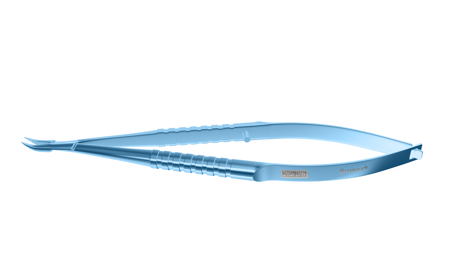 Titanium needle holder with curved jaws for delicate suturing
