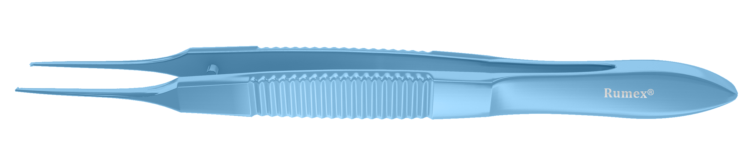 Titanium Bonn corneal forceps showcasing tungsten carbide coating and precision grip from the side.