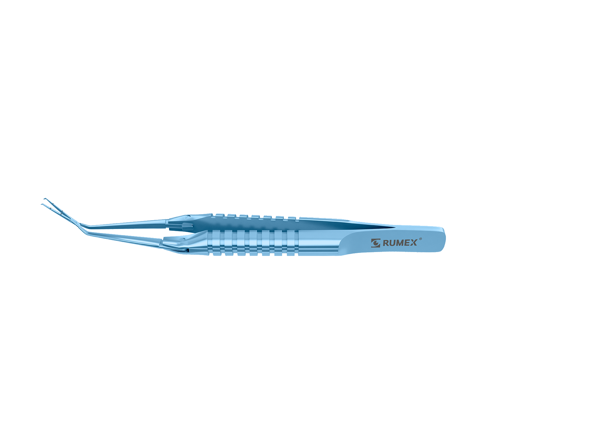 Titanium capsulorhexis forceps with scale and sharp tips, ideal for cataract surgery