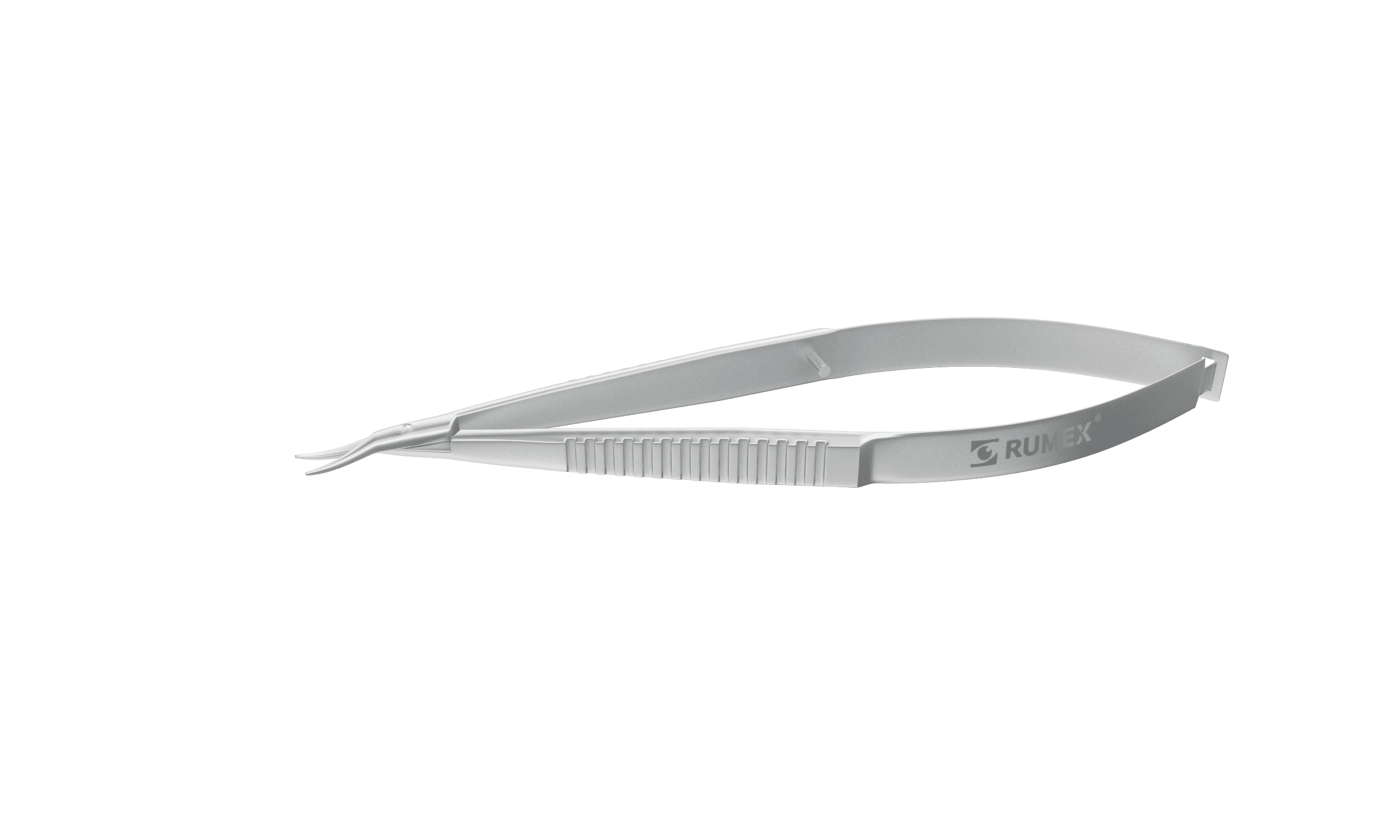 Stainless steel corneal scissors with curved blades for ophthalmic surgery