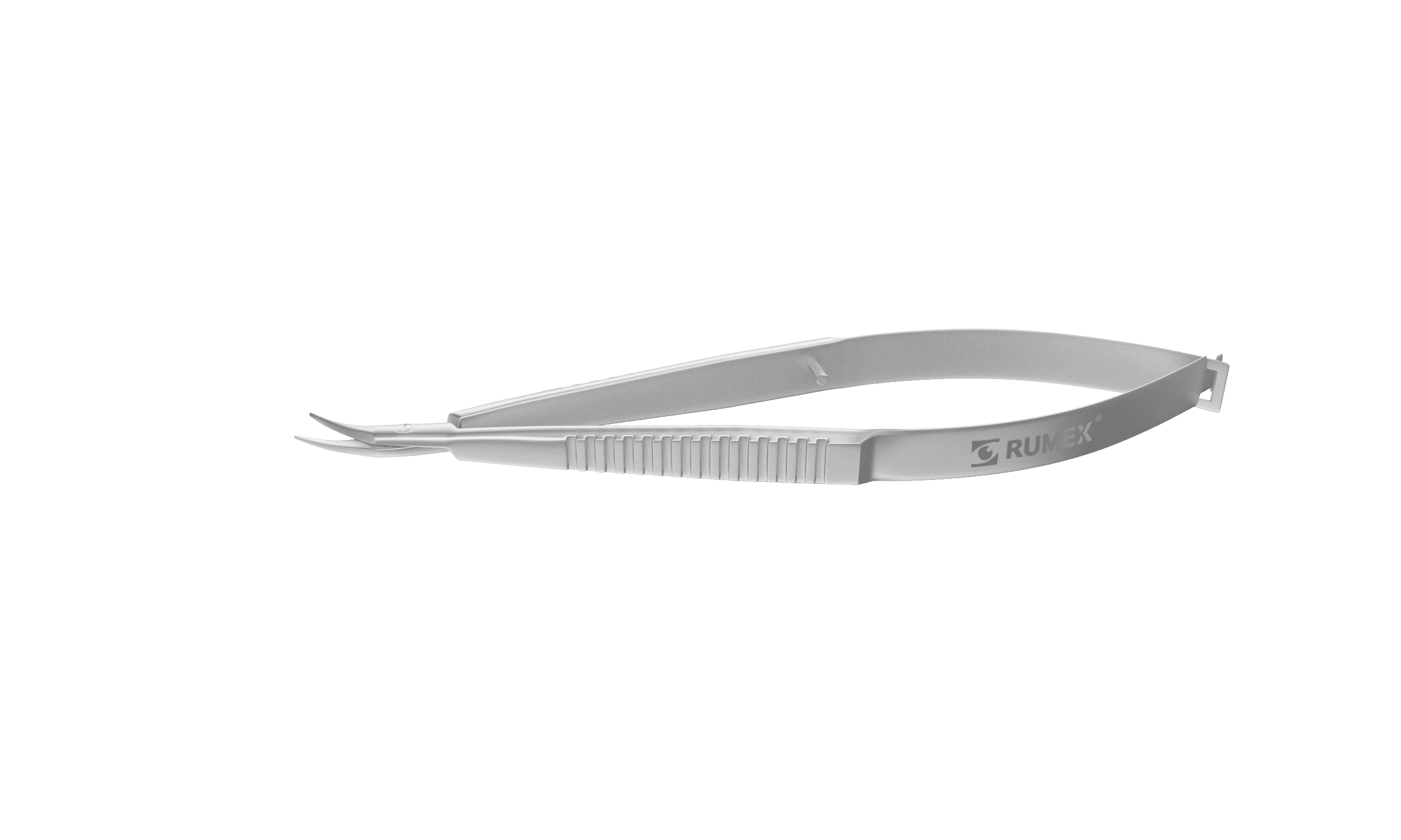 Right curved Castroviejo corneal scissors with blunt tips for ophthalmic surgery