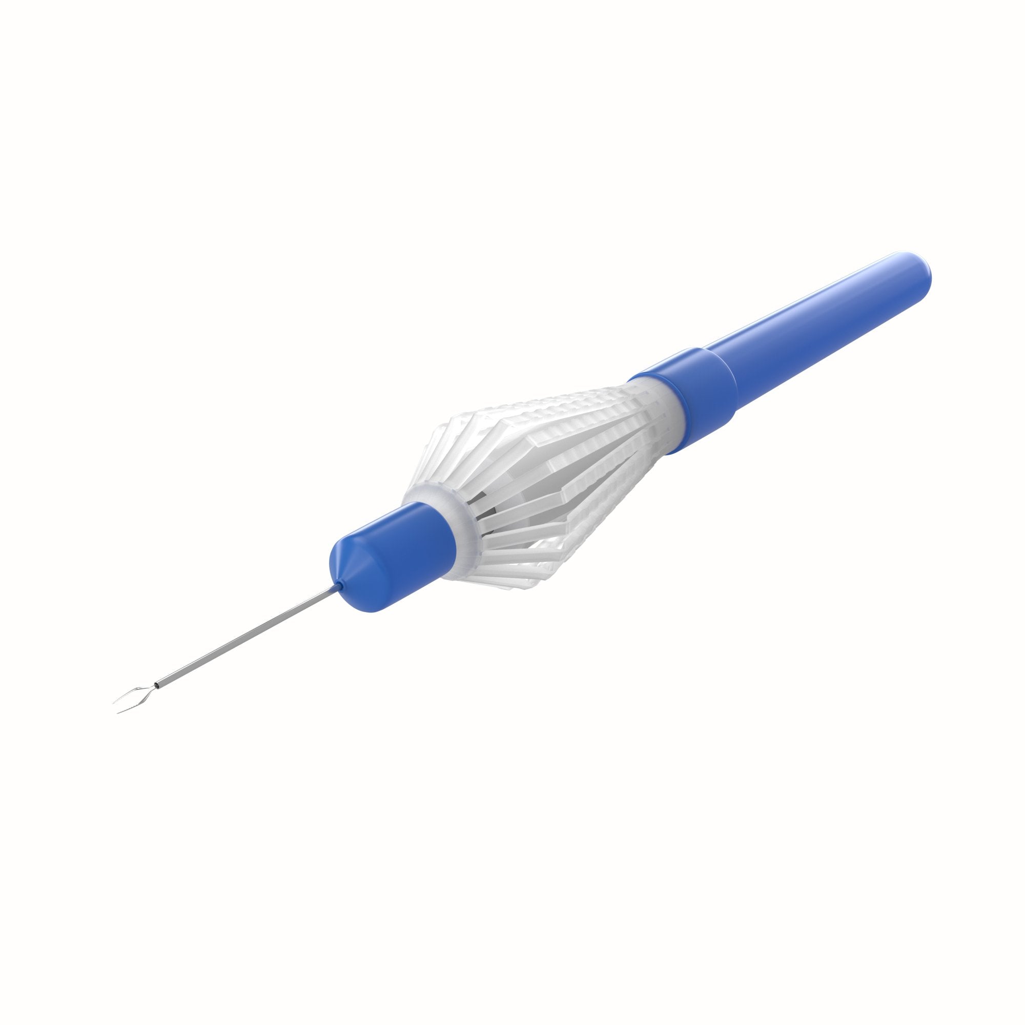 Vitreoretinal scissors with curved tips and 360-degree handle for eye surgery