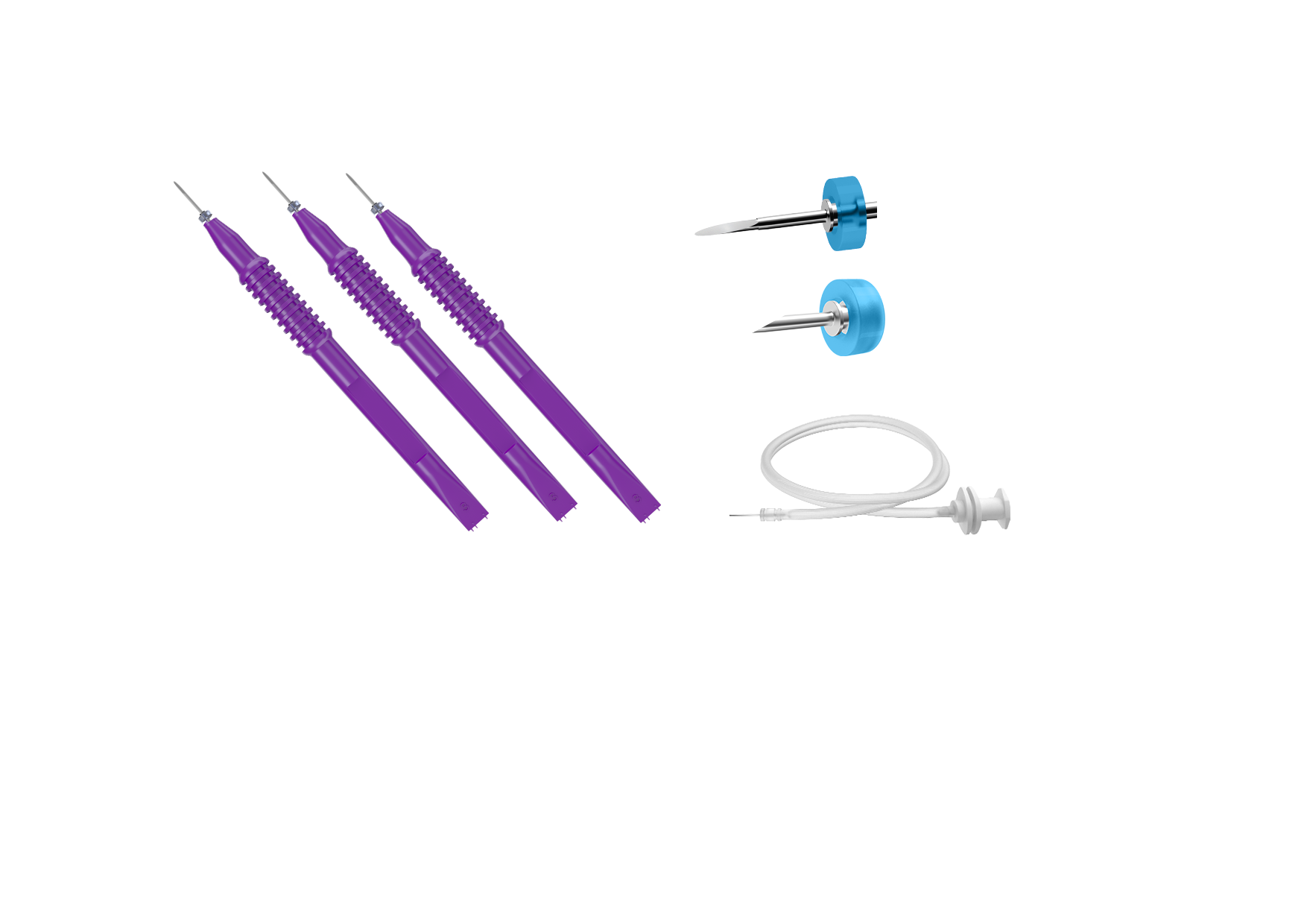 Precision One-Step Disposable Trocar System with sharp trocar knives and infusion line.