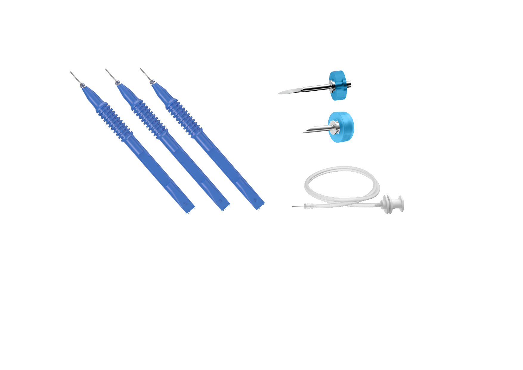 Disposable trocar system with sharp cannulas and infusion line for eye surgery