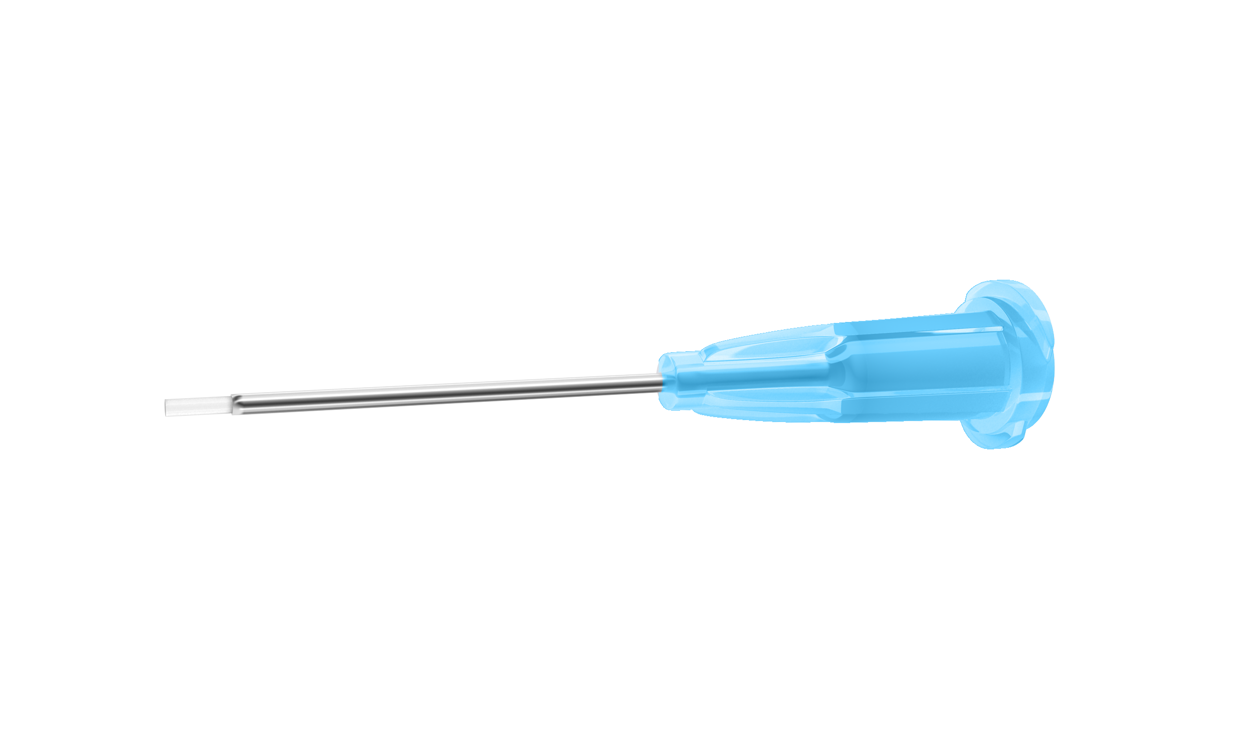 Sterile 27 Ga soft tip cannula for retinal surgery, angled view