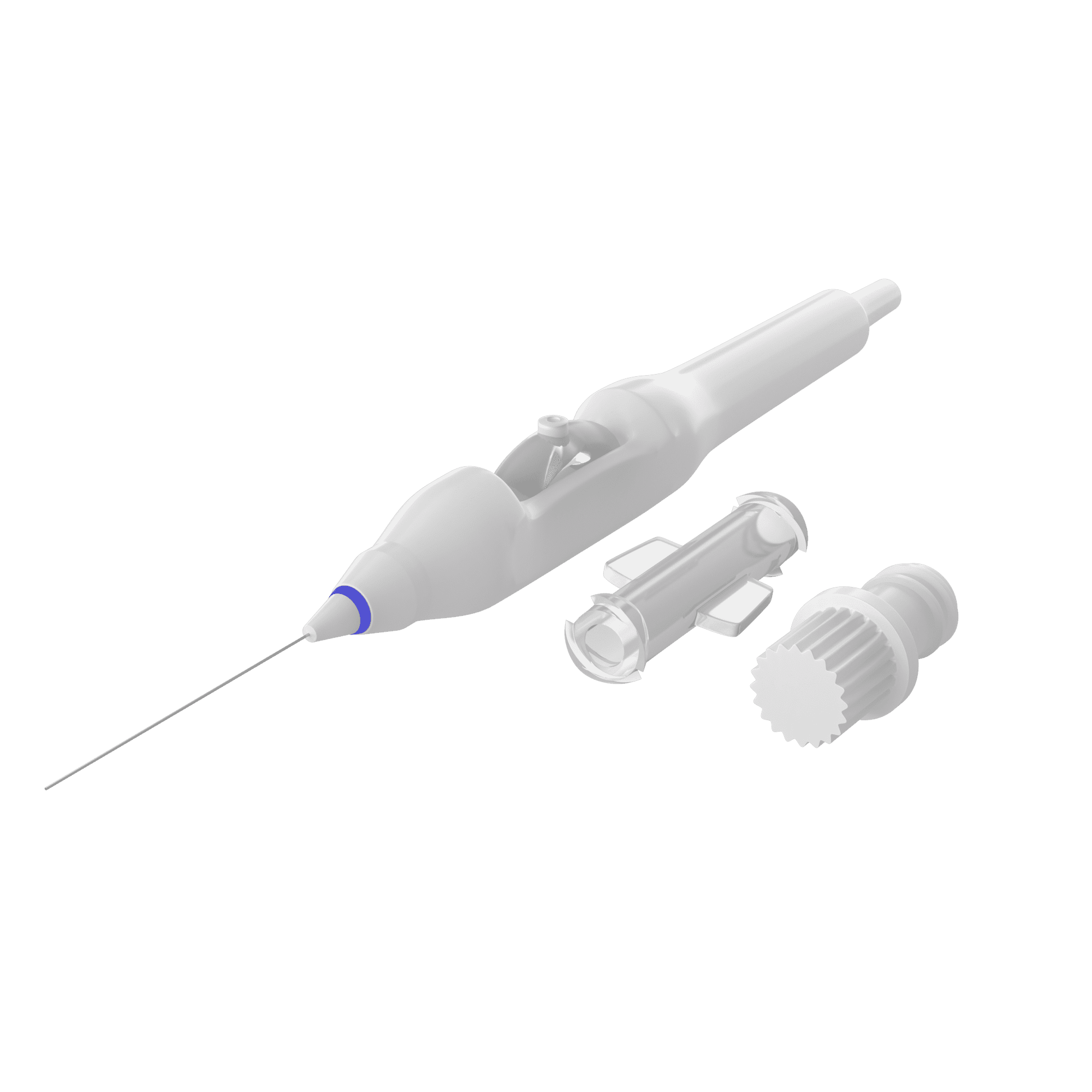 Disposable backflush instrument with Charles flute tip for eye surgery from a top angle
