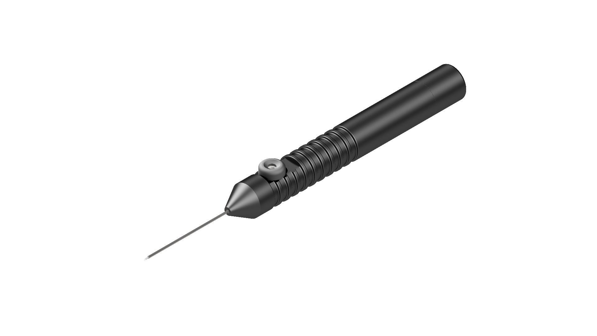 Diamond dusted ILM elevator with silicone tip for retina surgery.