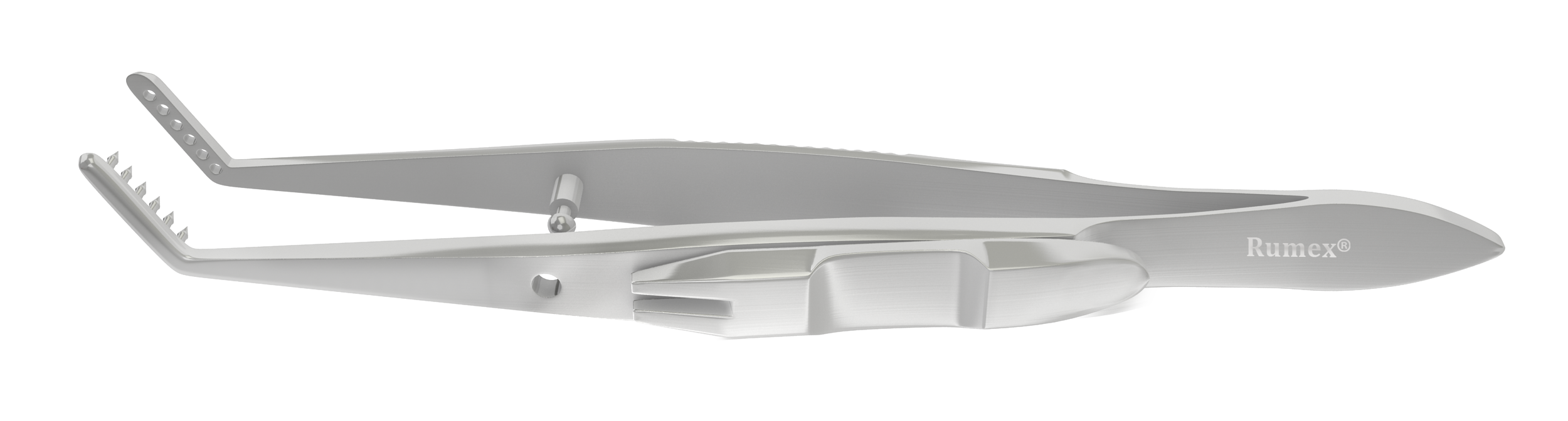 Jameson muscle forceps showing the stainless steel tips for surgical use