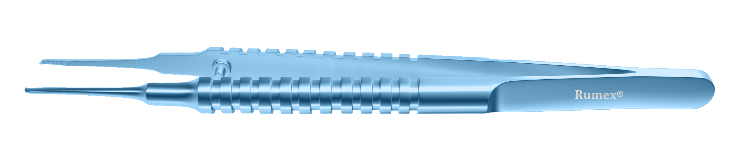 Titanium corneal forceps with round handle for delicate eye procedures