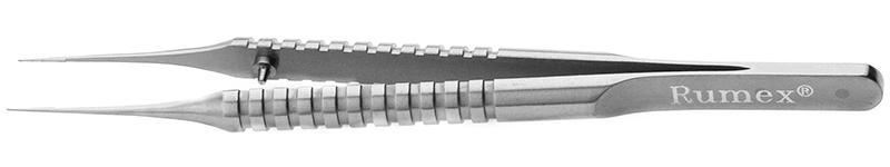 Stainless steel Tennant forceps with tungsten carbide coating, perfect for delicate suturing.
