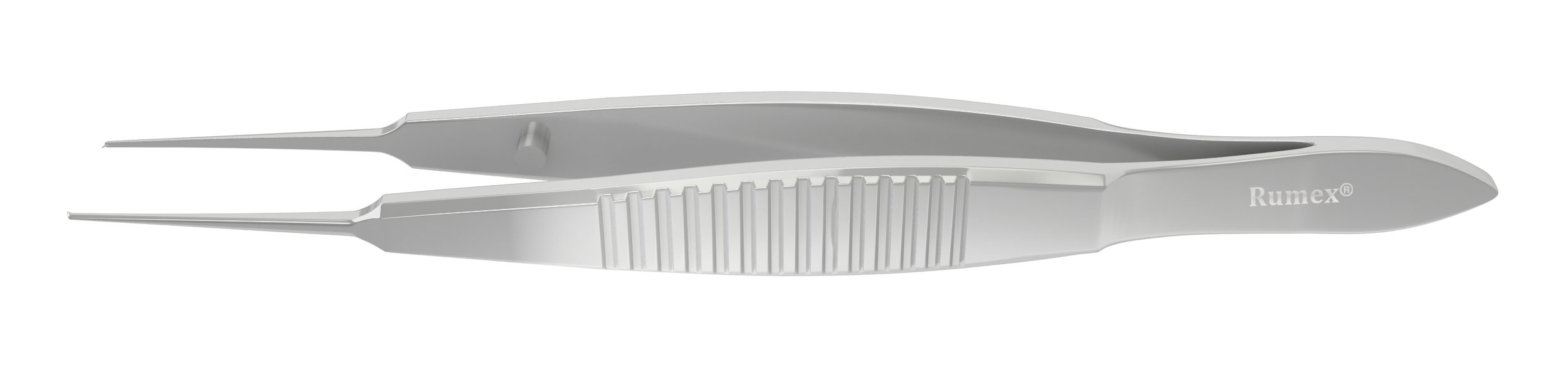 Close-up of the Castroviejo suturing forceps showing the tungsten carbide grip.
