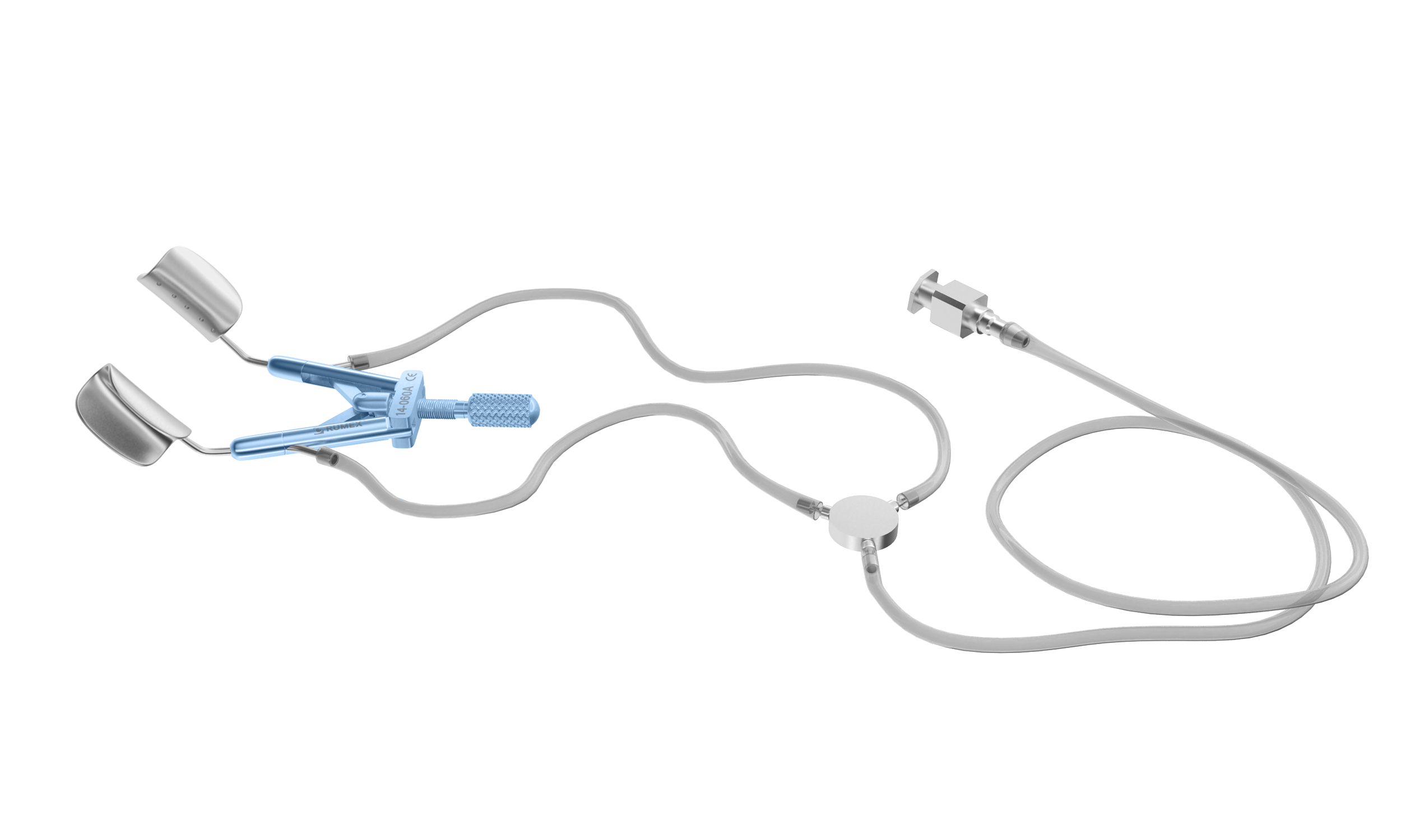 Kershner Reversible Speculum showing solid blades and aspiration features from the side.