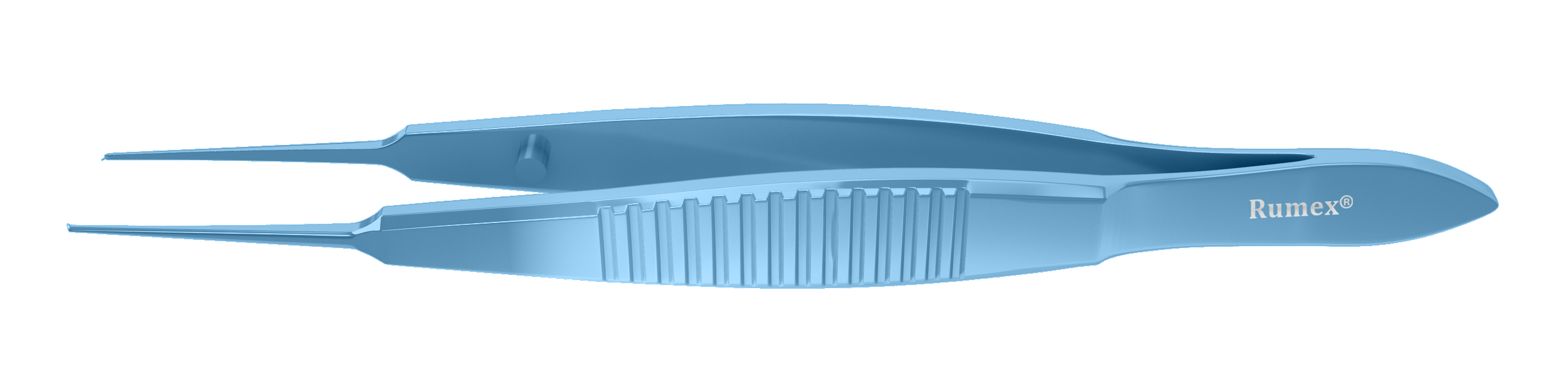 Titanium Castroviejo suturing forceps showcasing the tungsten carbide coating for enhanced grip.