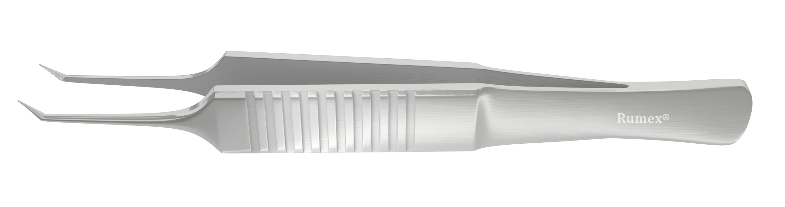 Angled surgical forceps with tungsten carbide coating for precise suturing
