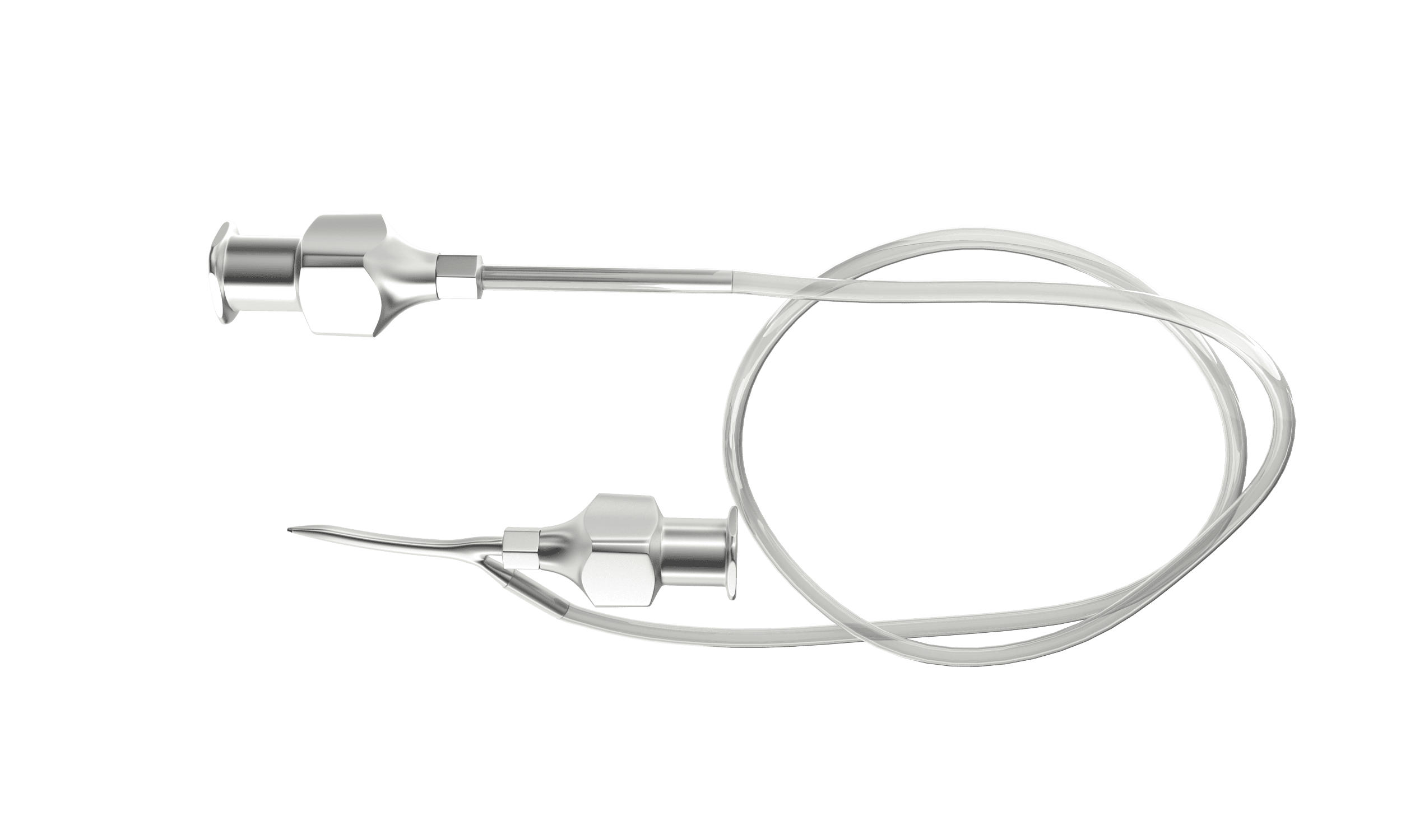Simcoe I/A cannula showing 0.30 mm irrigation port used in eye surgery.