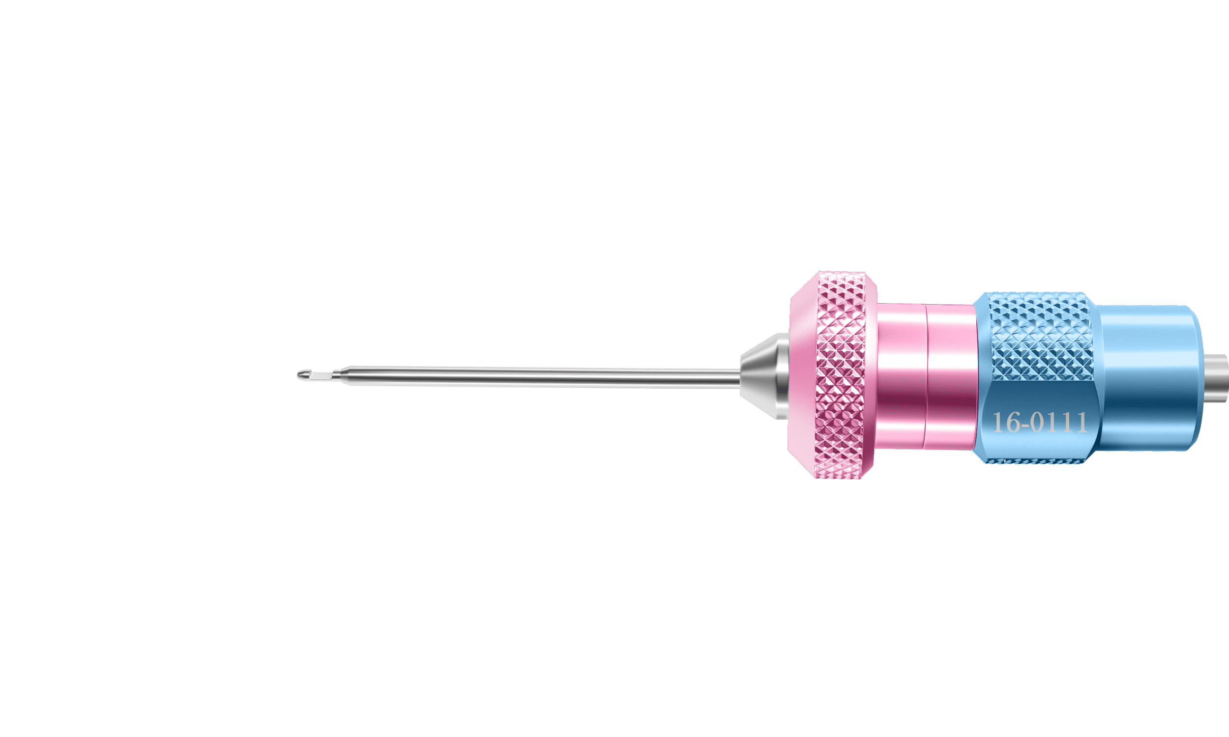Close-up of the Precision Micro Trabeculectomy Punch showcasing the bullet-shaped tip and stainless steel tube.