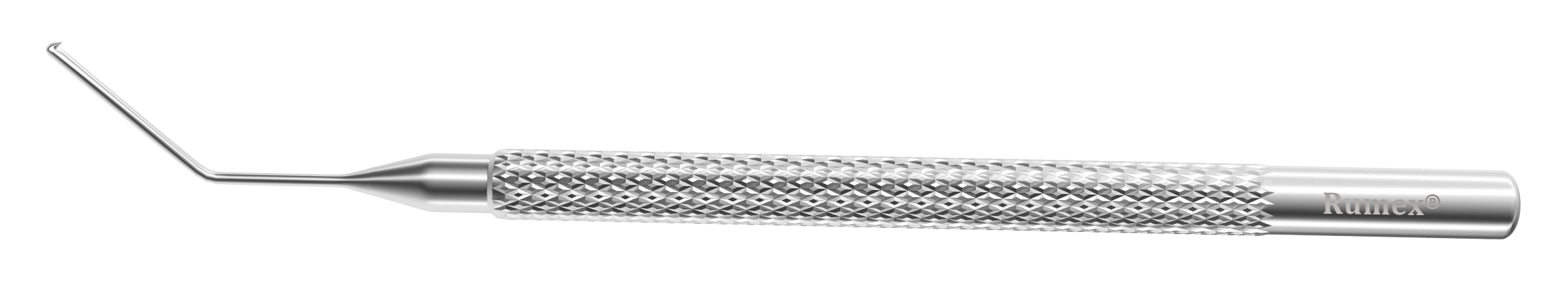 Stainless steel DSEK corneal scraper with angled shaft for eye surgery