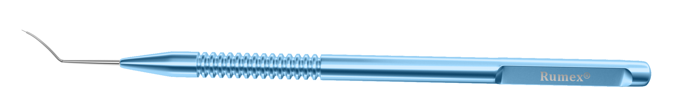 Close-up of PrecisionFEM spatula showing flat tip for femtosecond laser use.