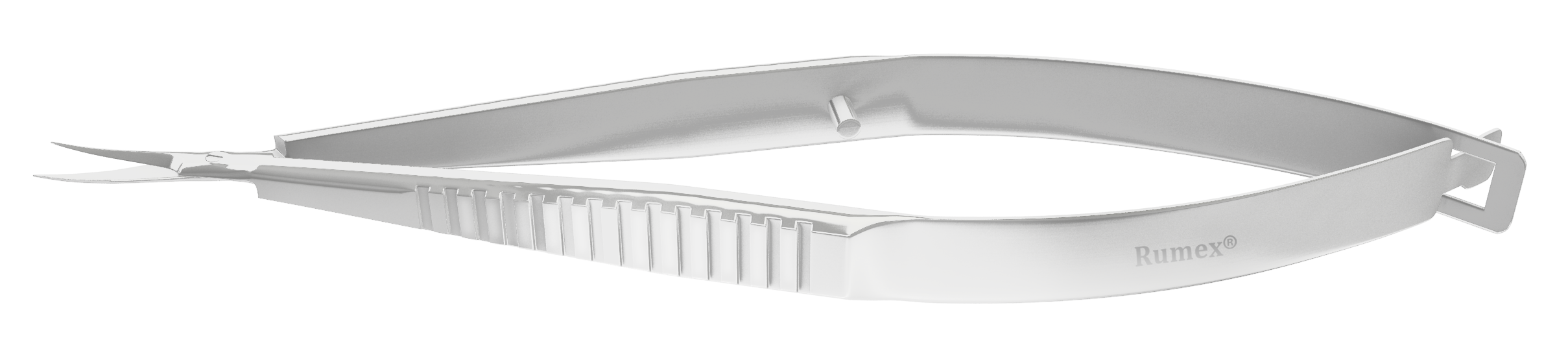 Close-up view of Precision DALK surgical scissors showcasing stainless steel blades.