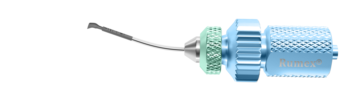 Lesieur capsulorhexis forceps with internal ruler in use during eye surgery