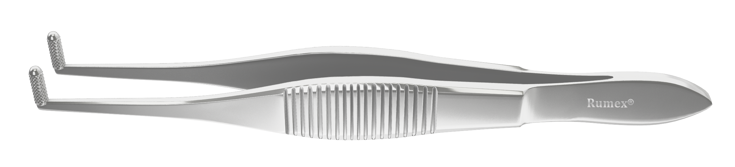 Image of precision eyelid forceps showcasing atraumatic rollers for safe conjunctival use.