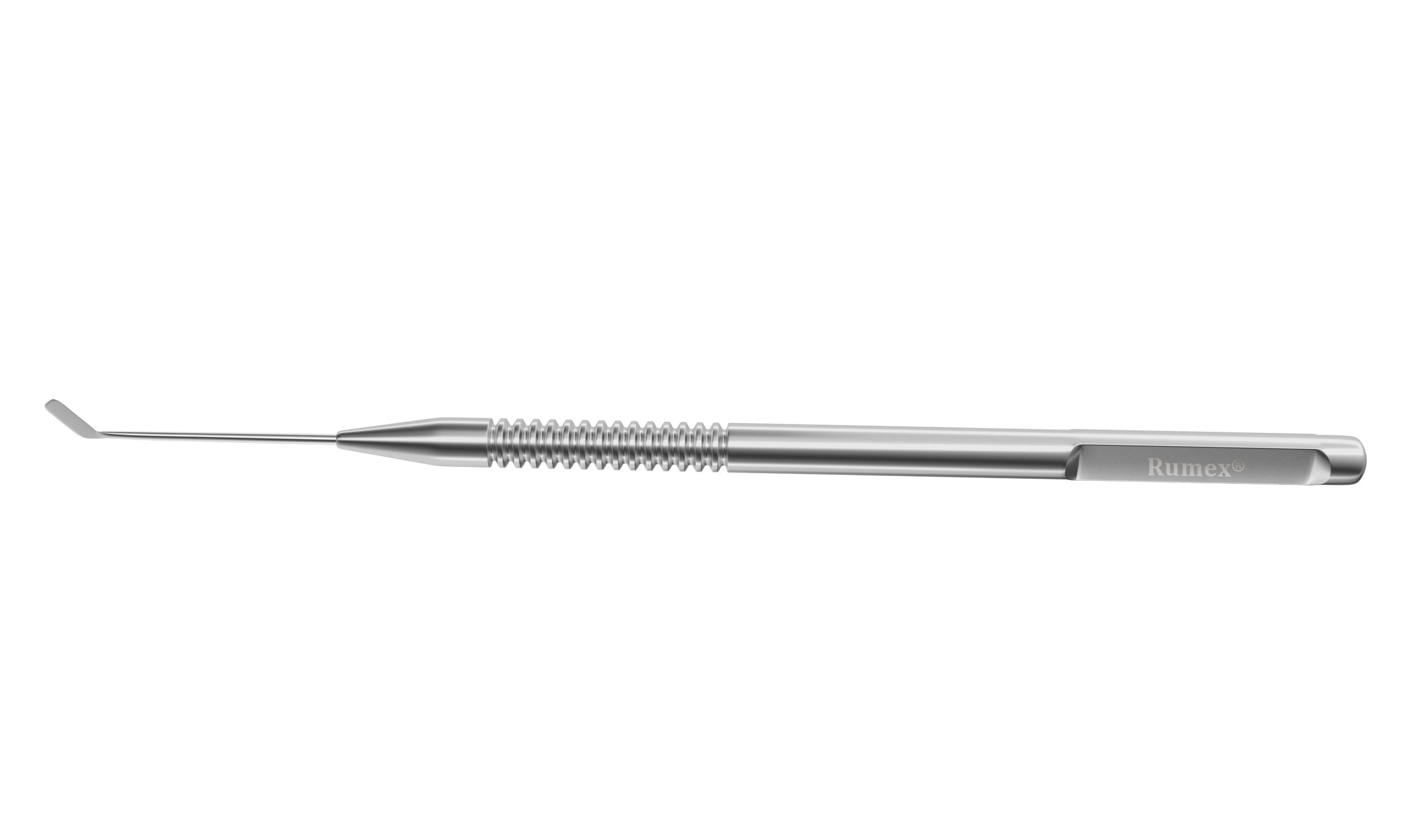 Close-up of the stainless steel epithelium removal knife with round handle for LASIK surgery
