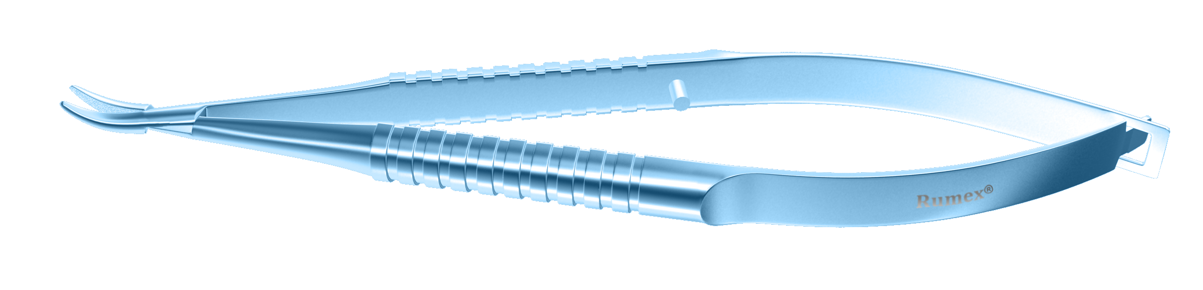 Titanium Barraquer Needle Holder showcasing curved jaws and ergonomic design.