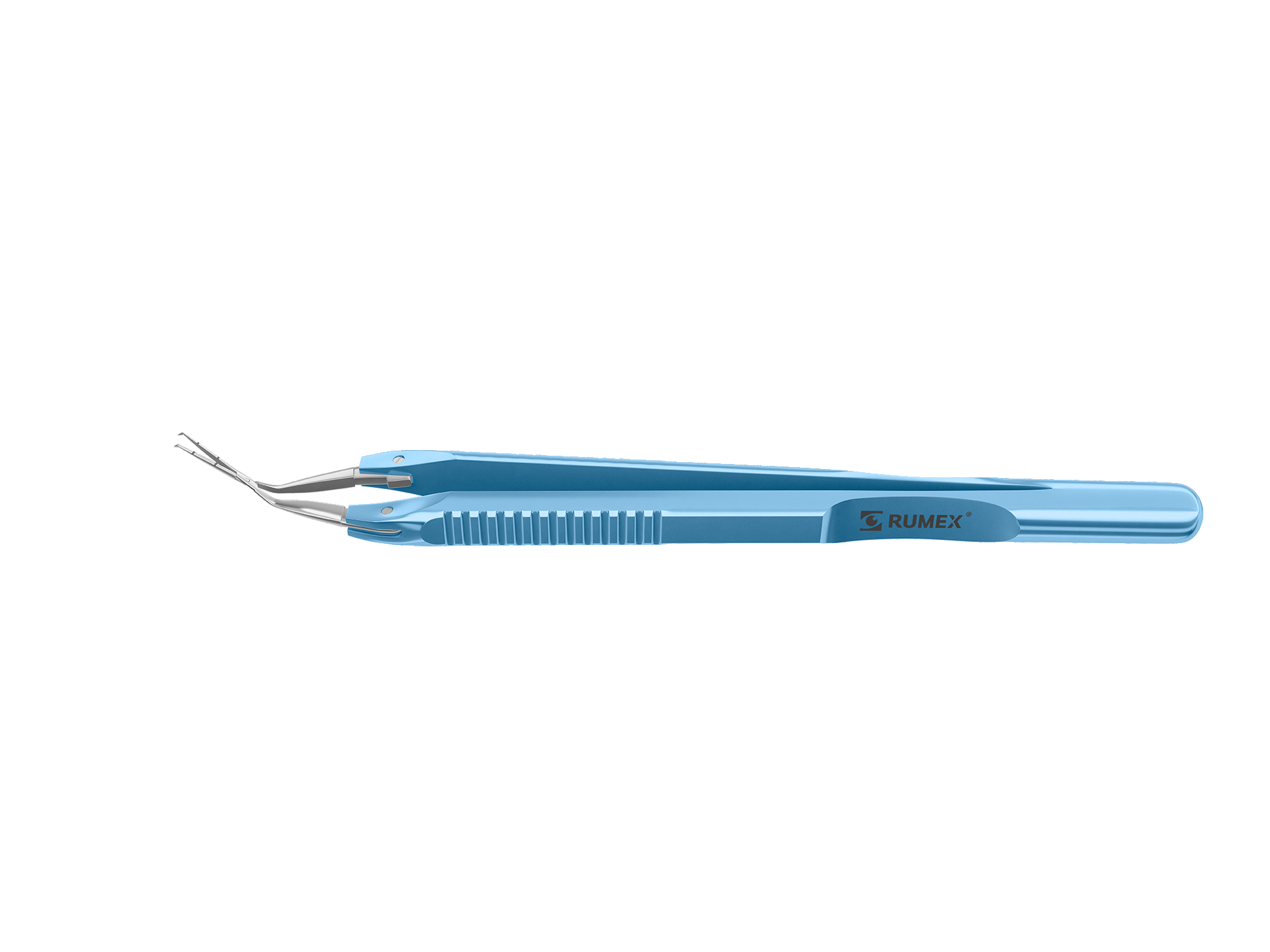 Side view of Titanium Cross-Action Capsulorhexis Forceps showcasing sharp tips and ergonomic design.