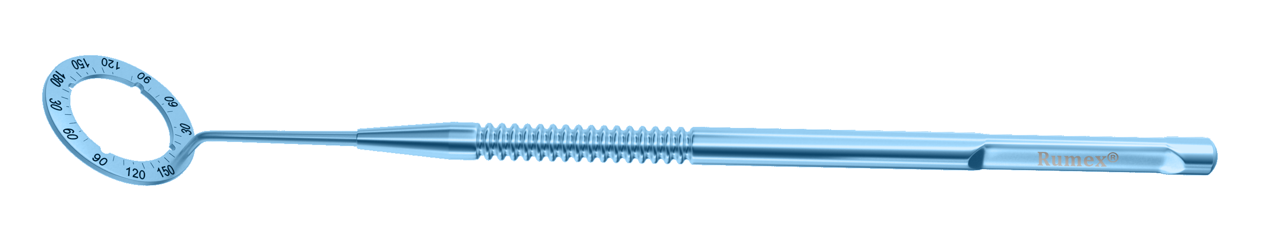 Titanium grooved incision angle tool showing four grooves for precision marking.