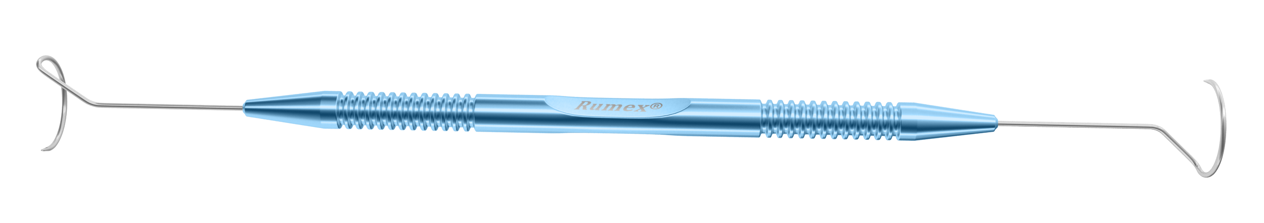 Lacrimal probe with polished tip and titanium handle, perfect for professional eye care procedures.