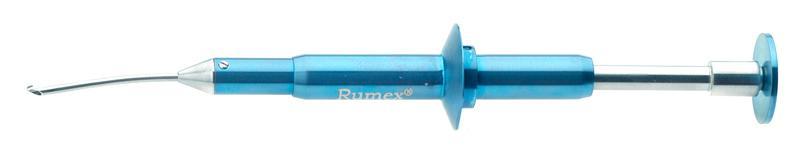 Beehler pupil dilator with plunger, showcasing its four-prong design and titanium handle.