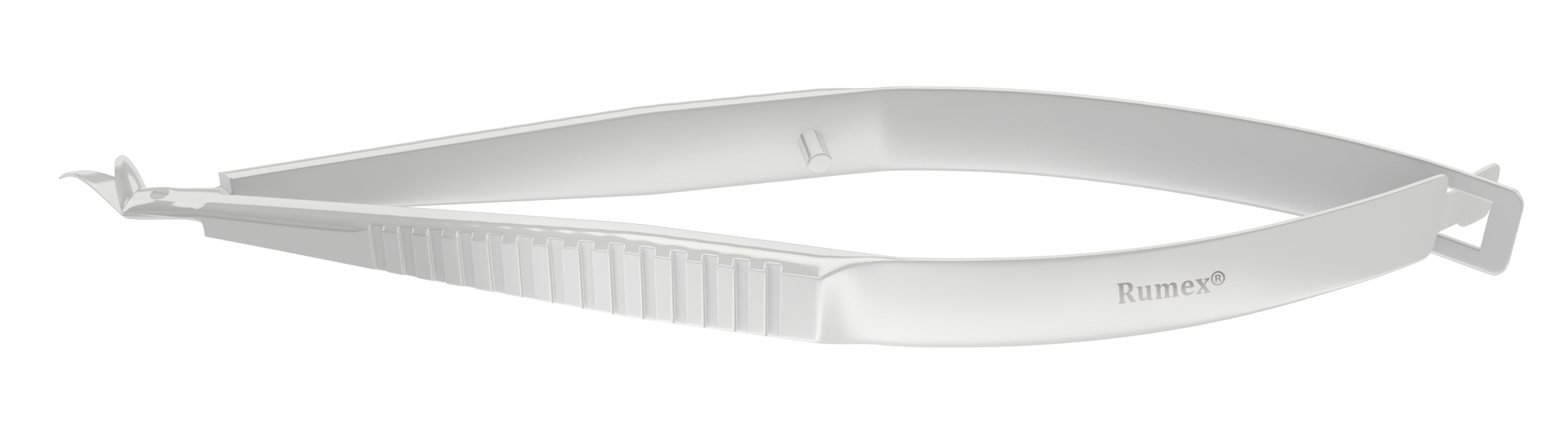 Katzin Corneal Transplant Scissors showing the blunt tip and curved design for precise tissue manipulation.