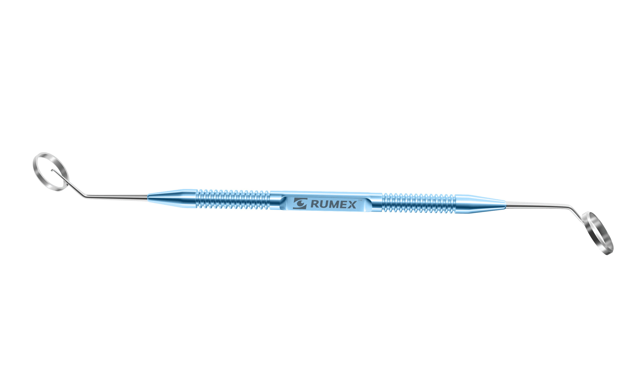 Close-up of the OptiMark™ double-ended corneal marker showing the diameters and central marking point
