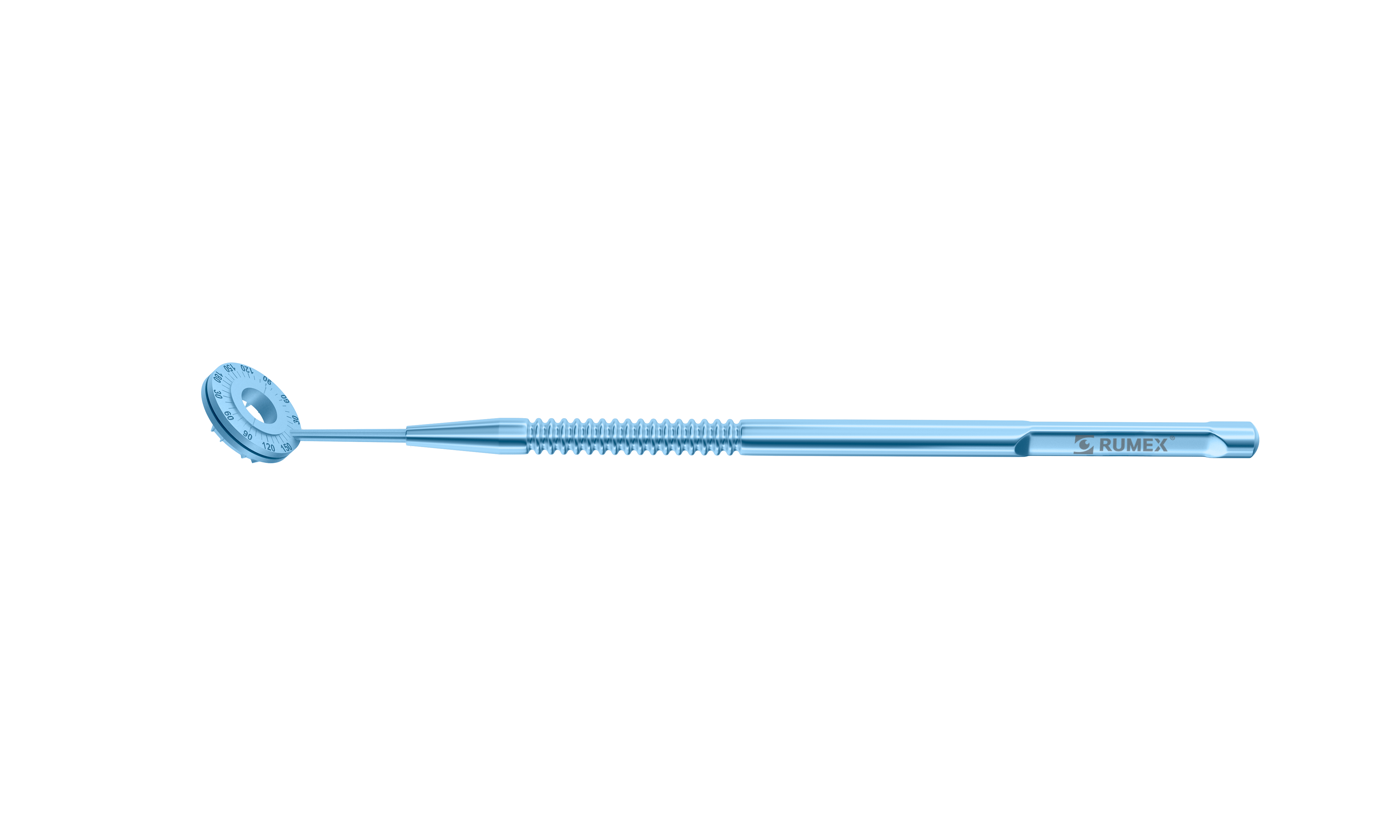 Close-up of the titanium surgical marker showing the sharp beveled blades.
