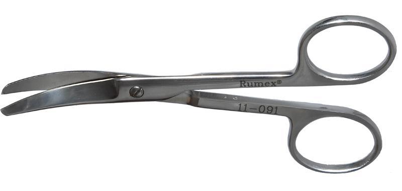 Close-up of Precision Blunt Tip Enucleation Scissors showcasing the ergonomic ring handle.