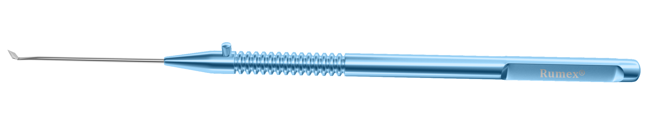 BRVO knife showing titanium handle and 23 gauge precision for retinal surgery