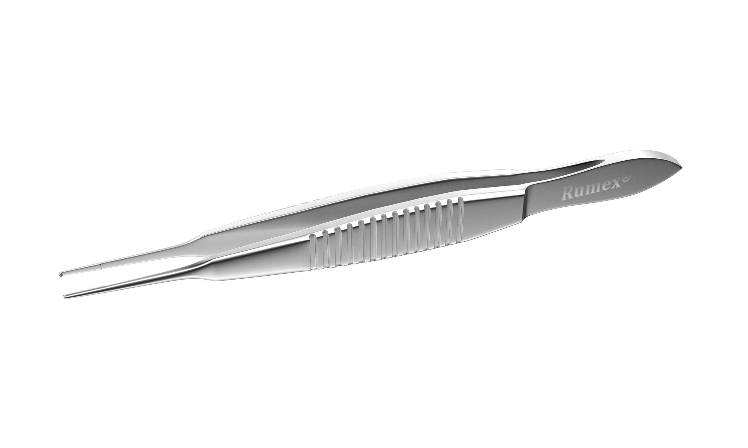 Precision stainless steel fixation forceps with interlocking teeth, ideal for conjunctiva handling.