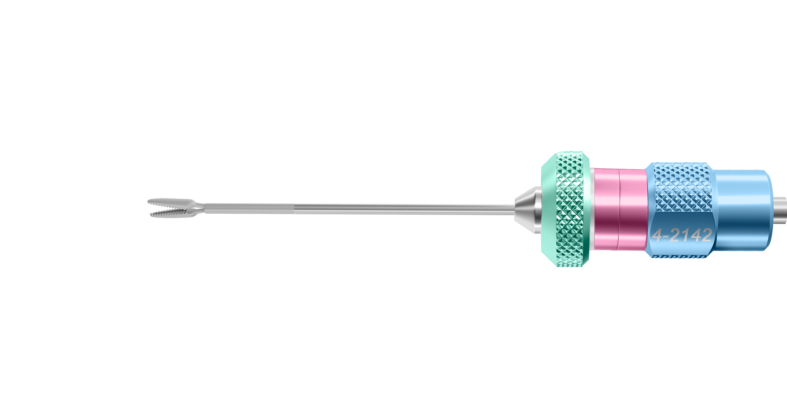 Precision intraocular lens extraction forceps with serrated tips for secure grasping.