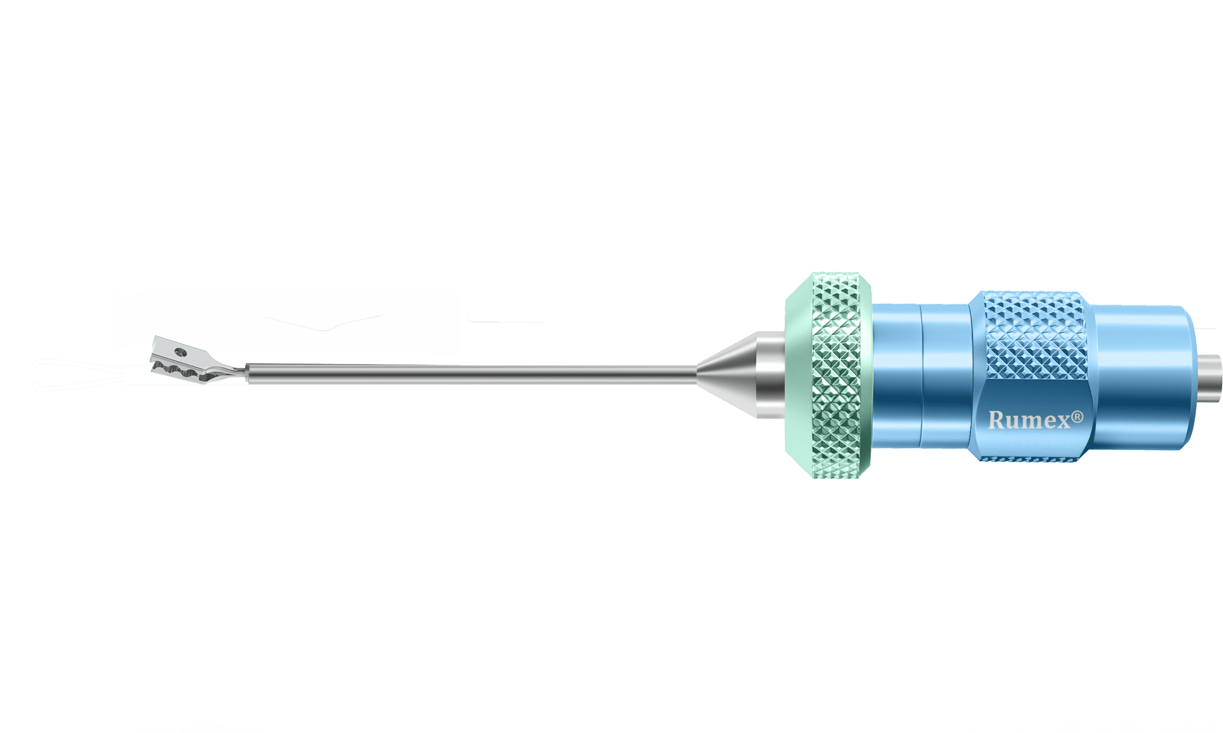 Detailed view of Precision ICL Pacman Forceps showing atraumatic ridges and view-port.