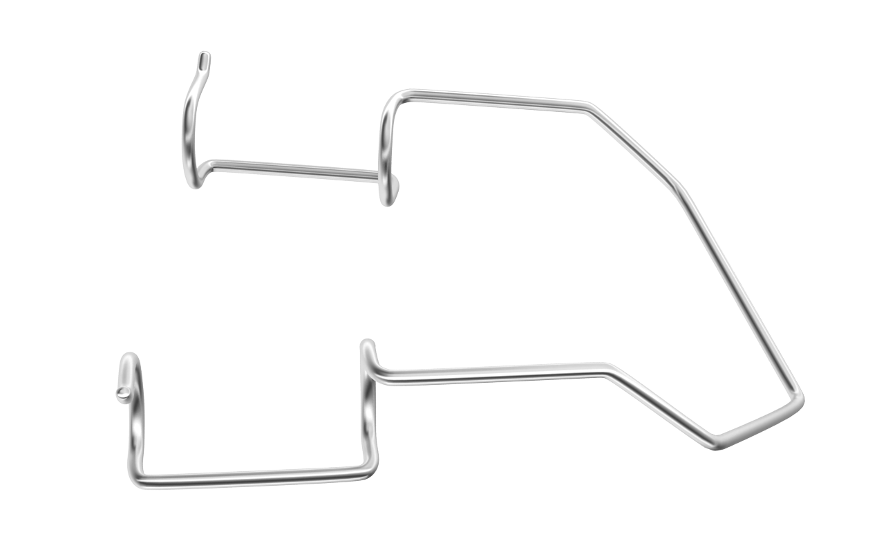 Stainless steel eye speculum with open blades for ophthalmology procedures