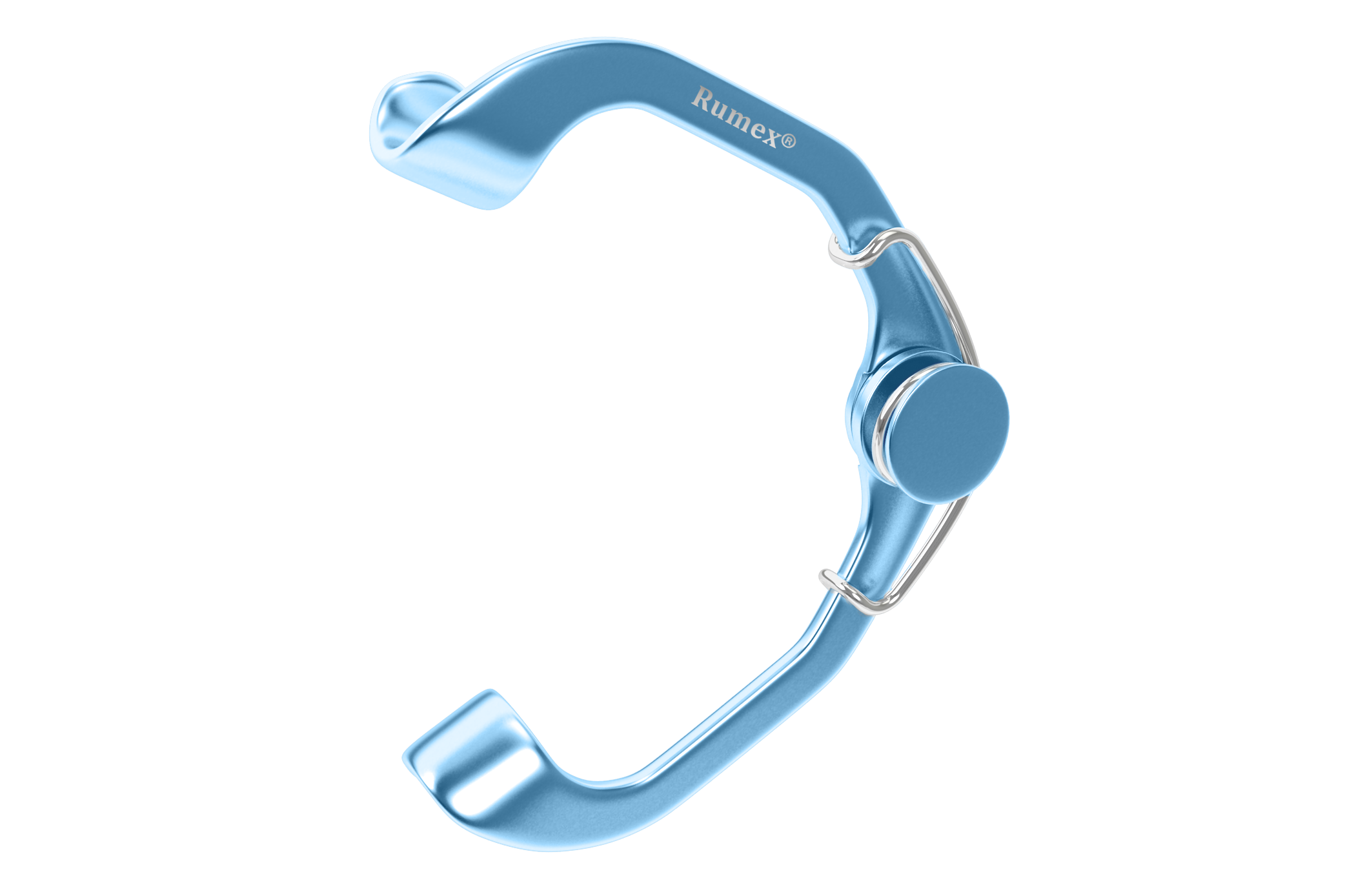 Ophthalmic speculum with solid blades held open during eye surgery