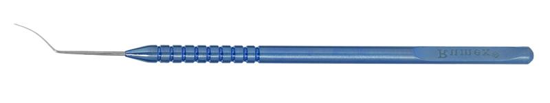 Curved surgical spatula with round titanium handle for precision surgery