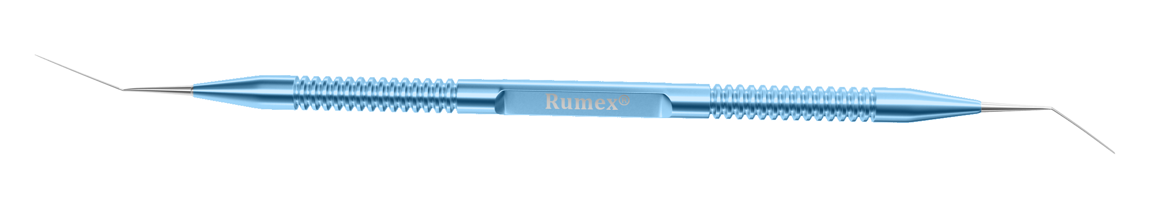 Titanium double spatula with round handle, ideal for surgical use.