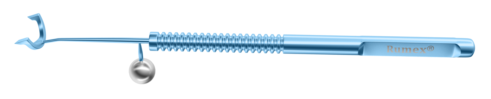 Close-up of the Lum LRI gravity axis marker with titanium handle for pre-op marking