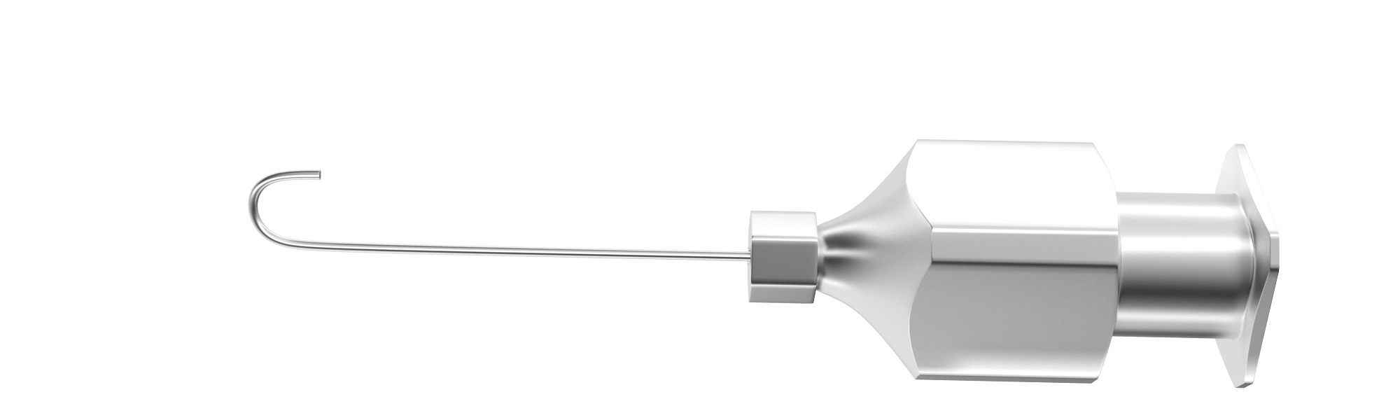 Pearce J-Shaped micro hydrodissector tip close-up for eye surgery