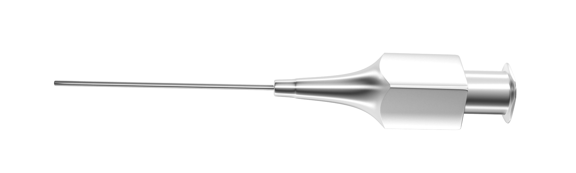 Premium reinforced lacrimal cannula showcasing its 23 Ga x 32 mm size, ideal for eye surgery.