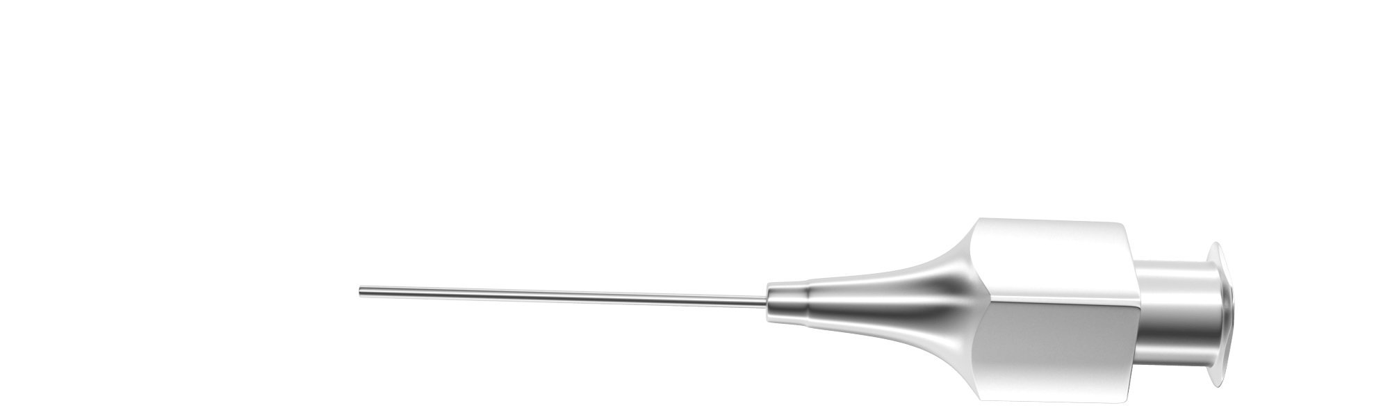 Precision lacrimal cannula showcasing its straight design for eye surgery.